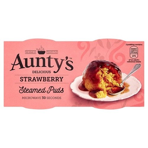 Aunty's Delicious Strawberry Steamed Puddings (2x95g)