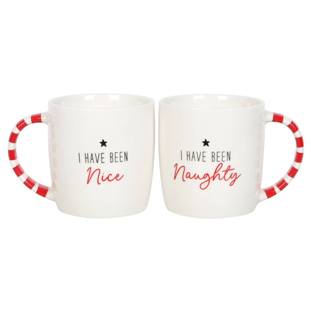 Naughty and Nice Couples Christmas Mug set