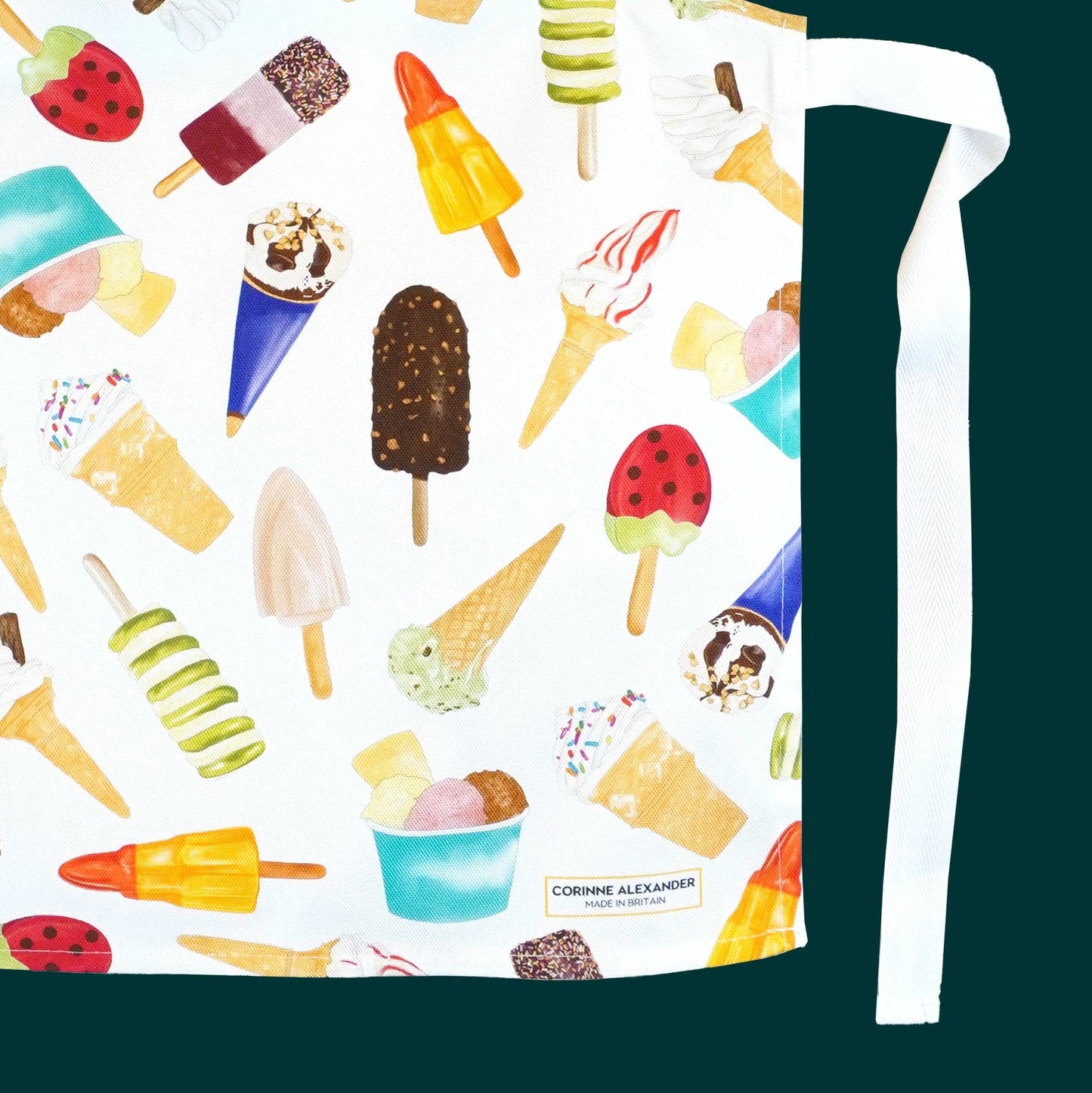 Corinne Alexander Children's Fun Ice Cream Apron - British Made - 100% Cotton