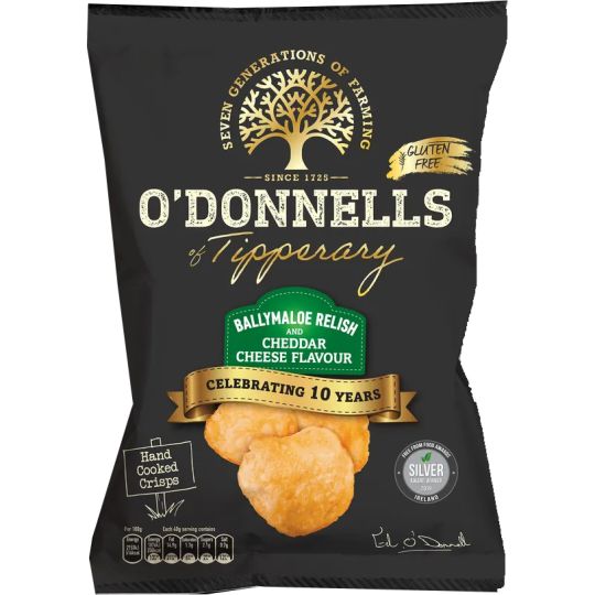 O'Donnells Ballymaloe Relish and Cheddar Cheese Crisps 44g