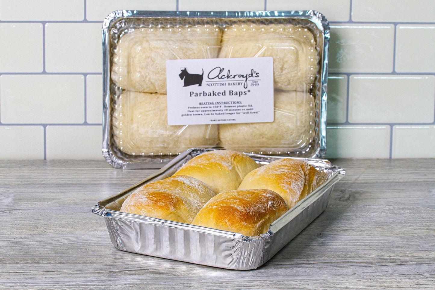 Baps (Morning Rolls) Par-baked (Tray of 4)