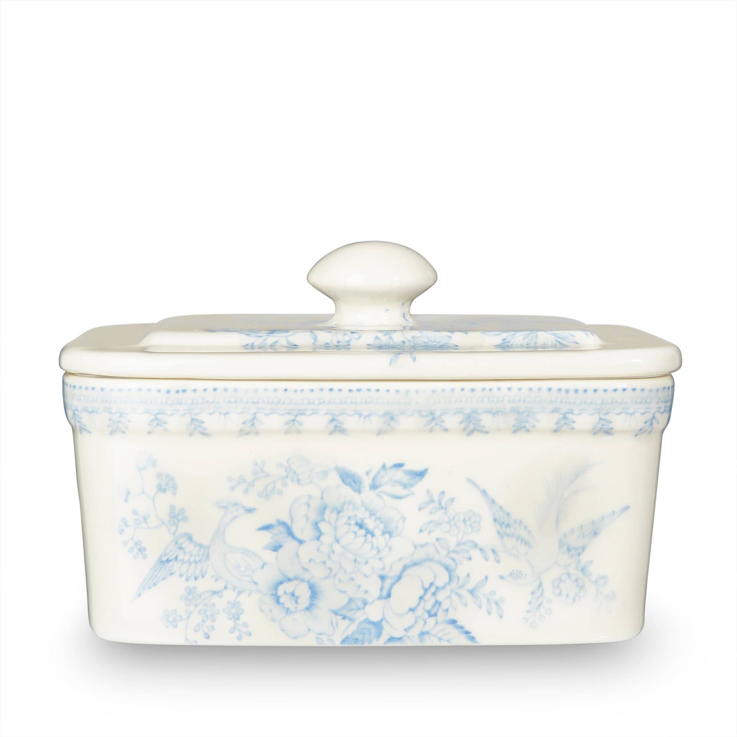Burleigh Blue Asiatic Pheasants Butter Dish