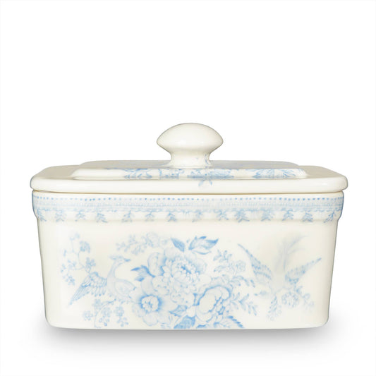 Burleigh Blue Asiatic Pheasants Butter Dish