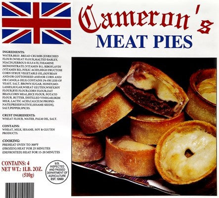 Cameron's Meat Pie 4 PK (available in store only)