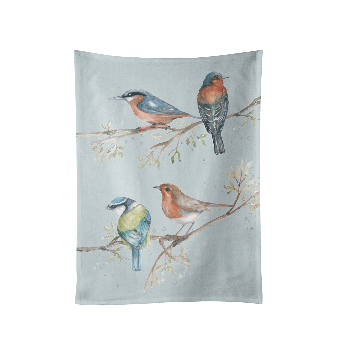 Meg Hawkins 'The Lookout' British Birds Design Cotton Teatowel