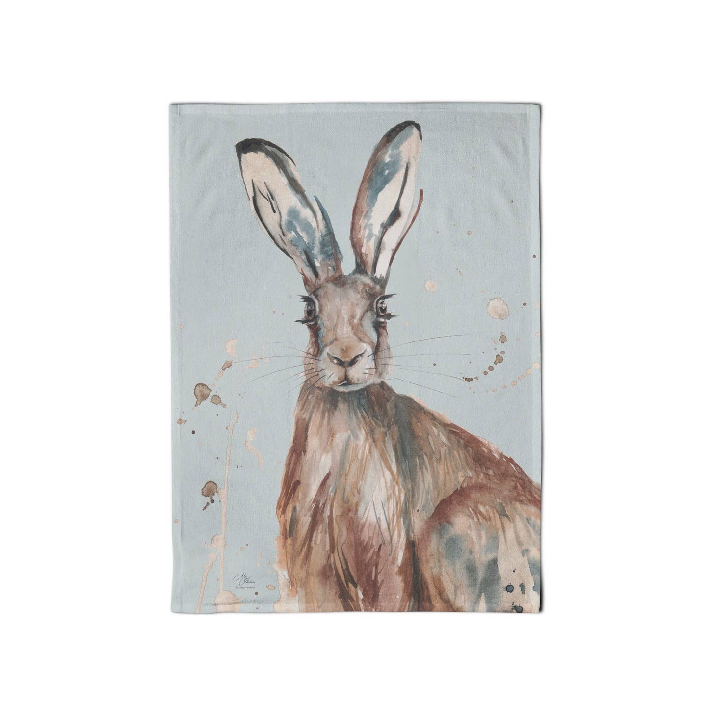 Meg Hawkins Hare Watercolour Animal Design Cotton Tea Towel