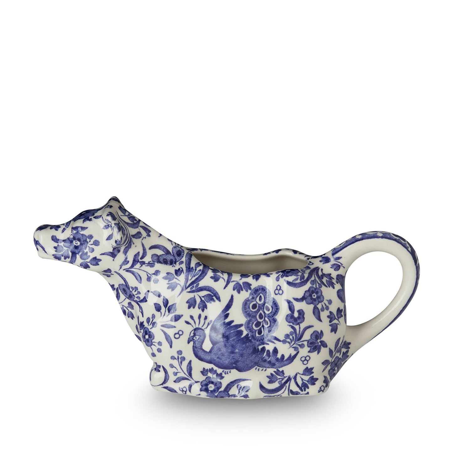 Burleigh Blue Regal Peacock Boxed Cow Creamer