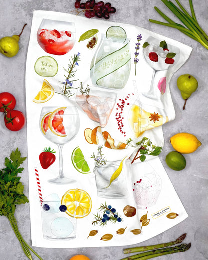 Corinne Alexander G&T Tea Towel - British Made – 100% Cotton
