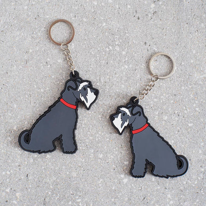 Sweet William Designs Keyring - Schnauzer (Grey)