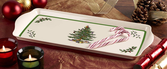 Christmas Tree Large Handled Tray