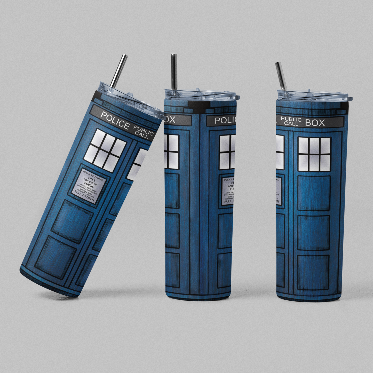 Tardis Simple Police Box TV Inspired Sci Fi Tumbler