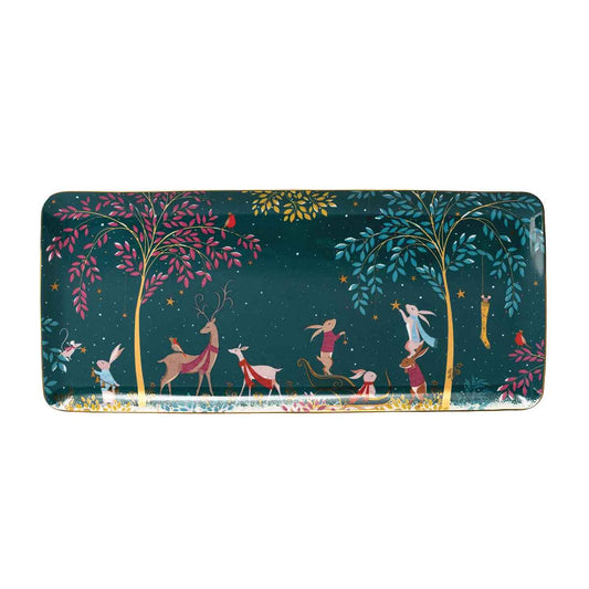 Sara Miller Woodland Tales SANDWICH TRAY DEER & ROBIN