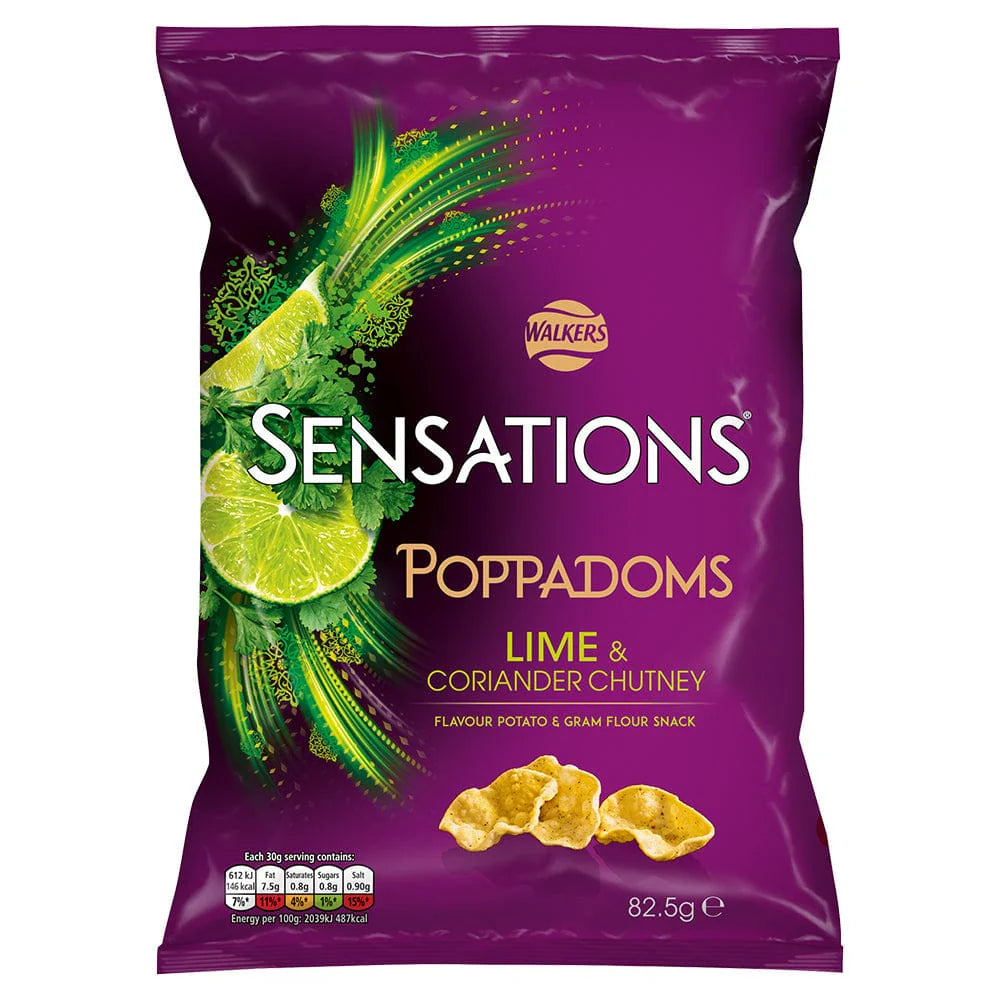 Walkers Poppadoms Lime and Coriander Chutney 82.5g (buy 1 get 1 free)