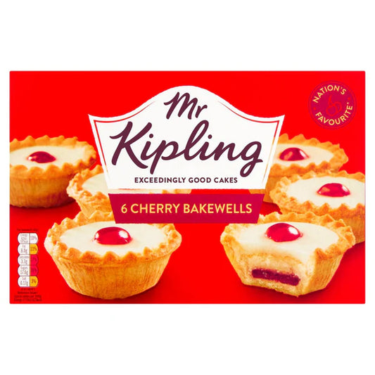 Mr Kipling Cherry & Almond Bakewells 6 Pack (250g) (available in store only)