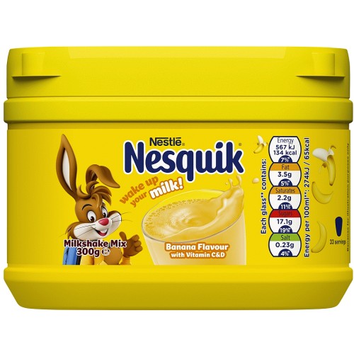 Nesquik Banana Flavor Milkshake Mix Powder with Vitamins C and D 300g