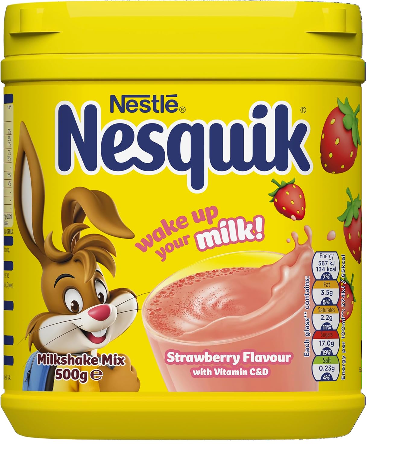 Nesquik strawberry flavored milkshake mix 500g