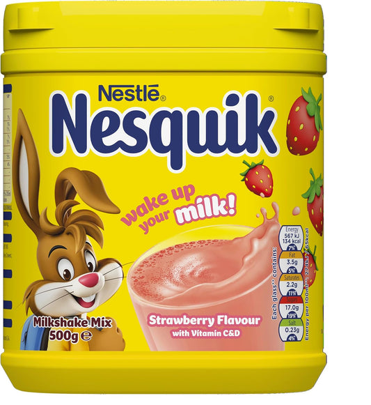 Nesquik strawberry flavored milkshake mix 500g