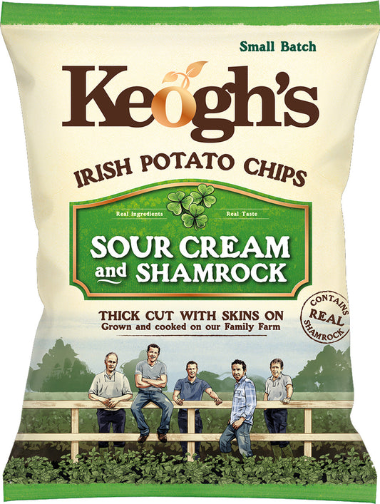 Keogh's Sour Cream and Shamrock Crisps 40g