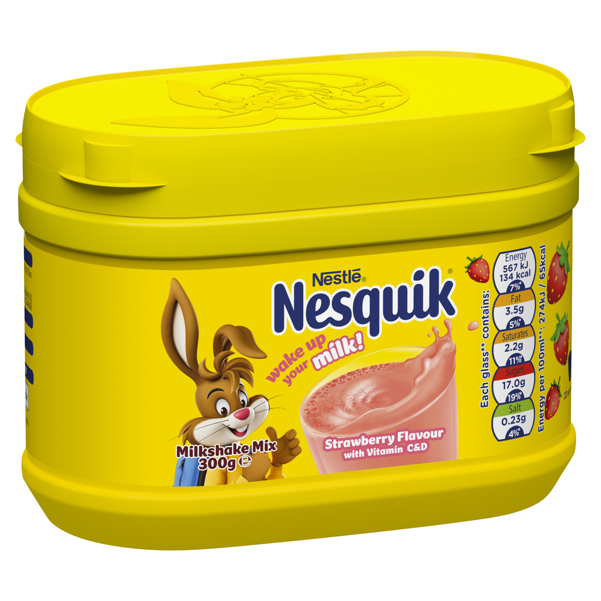 Nesquik strawberry flavored milkshake mix 300g