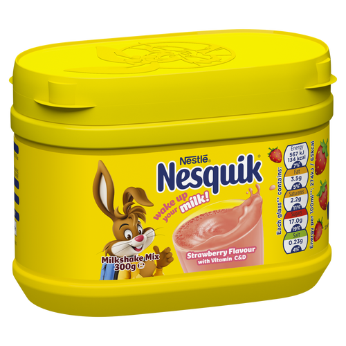 Nesquik strawberry flavored milkshake mix 300g