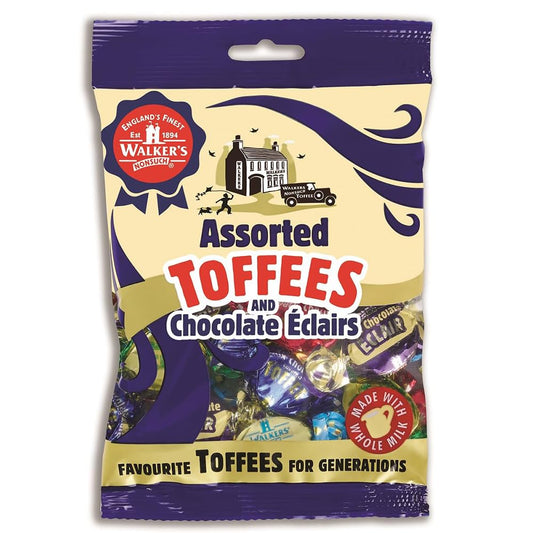 Walker's Nonsuch Assorted Toffees and Chocolate Eclairs 150g