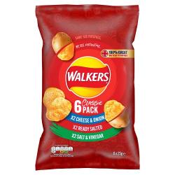 Walkers Classic Variety Crisps 6 x 25 g
