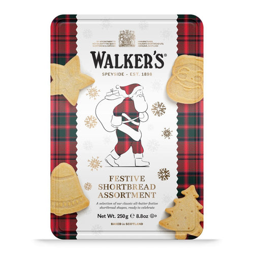 Walker's All-Butter Assorted Shortbread Santa Tin 250g