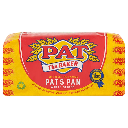 Pat The Baker Pat's Pan Sliced White Bread 800g (Fresh)