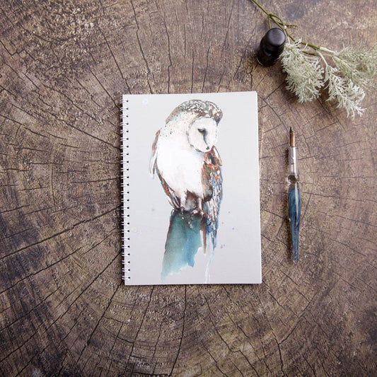 Meg Hawkins Owl A5 Notebook with Original Watercolor Design