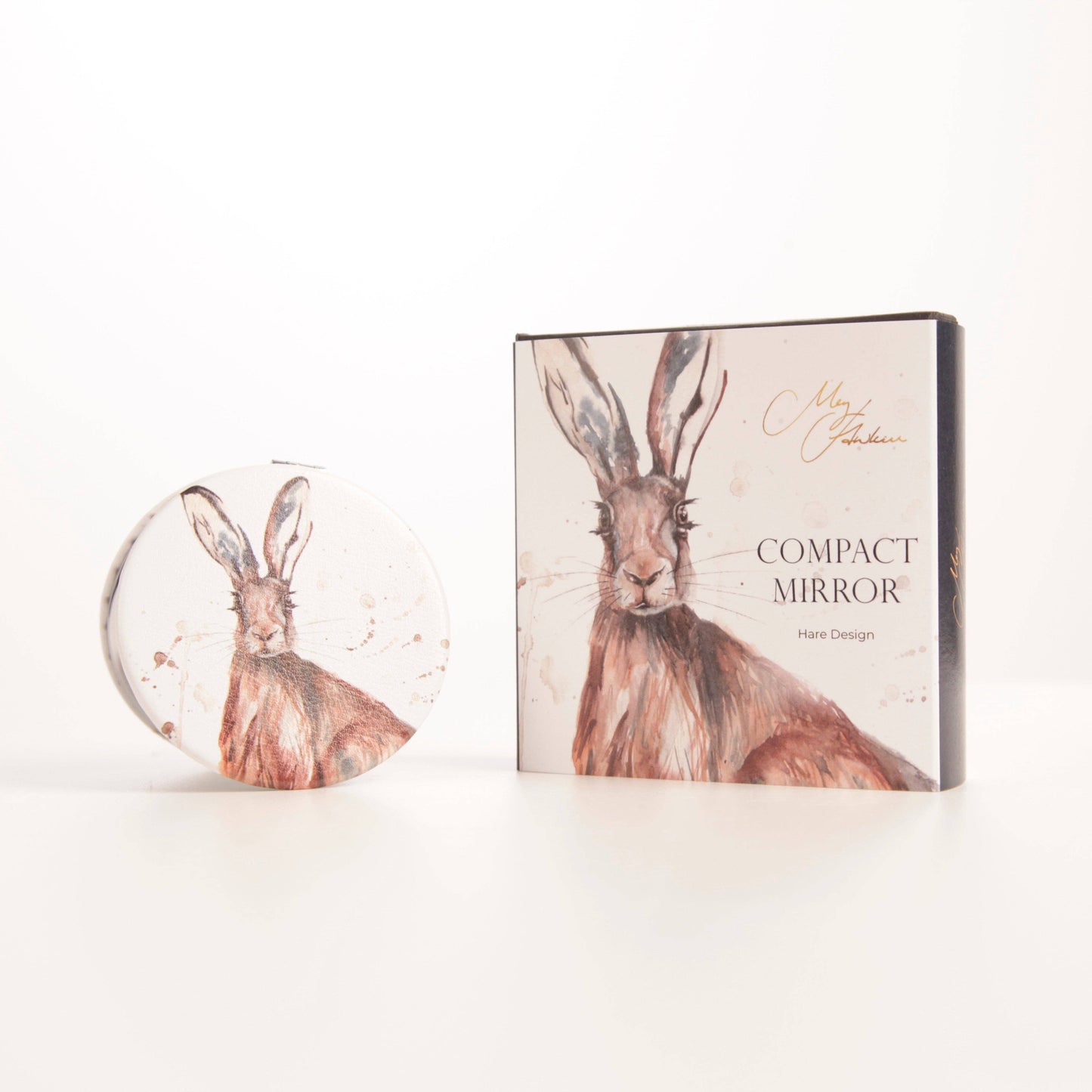 Meg Hawkins Hare Design Country Animal Design Watercolour Compact Mirror