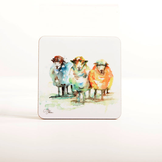 Sheep Farmyard Animal Watercolour Design Coaster